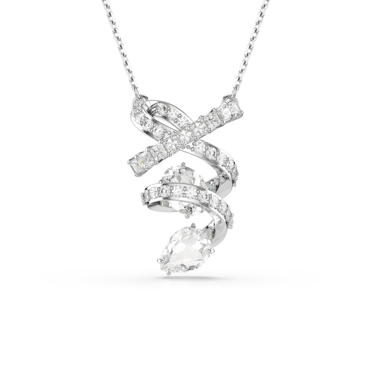 Swarovski - Pendente Hyperbola, Taglio misto, Bianco, Placcato rodio Ref. 5698547 - SWAROVSKI