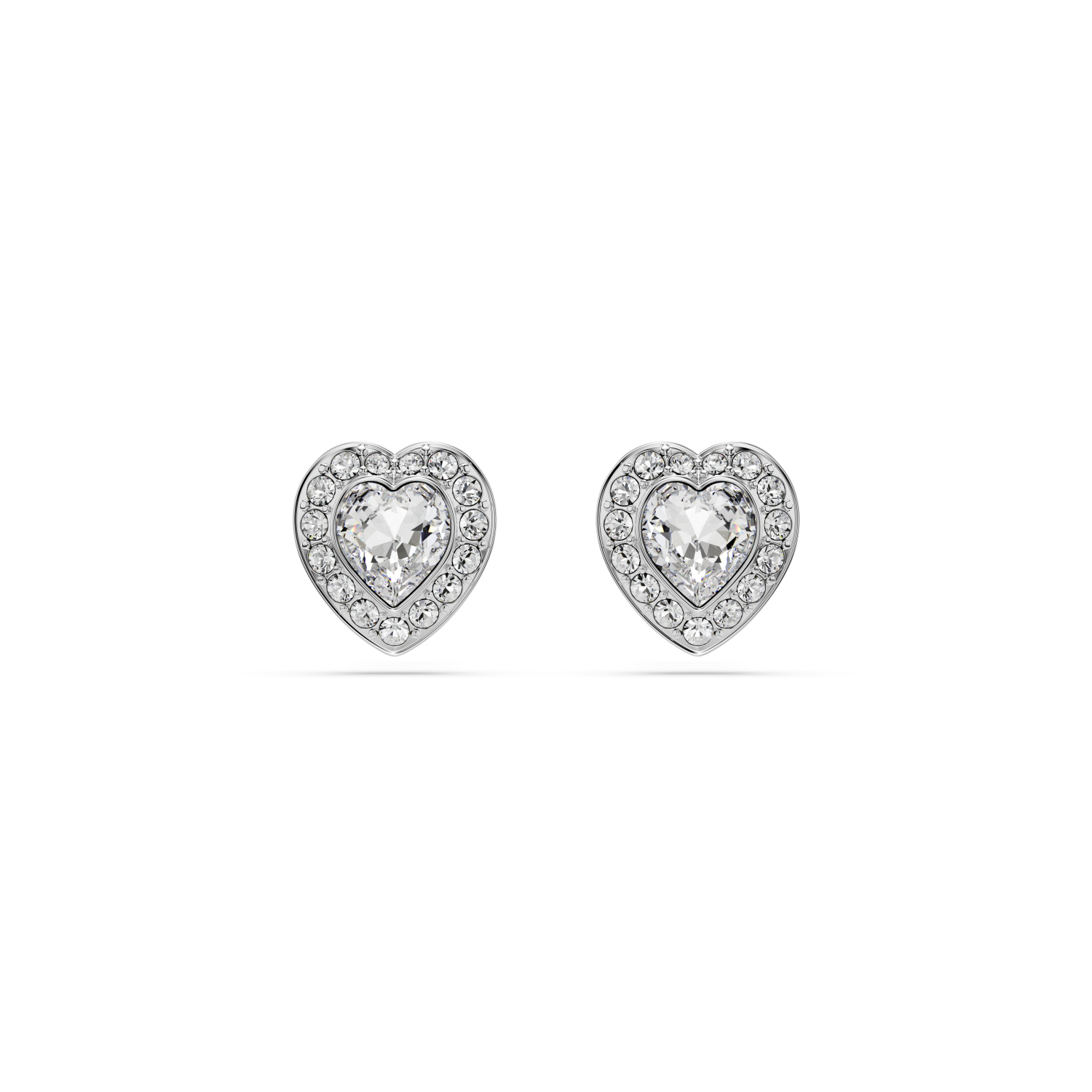 Swarovski - Orecchini a lobo Ariana Grande x Swarovski, Taglio misto, Cuore, Bianchi, Placcato rodio Ref. 5720859 - SWAROVSKI