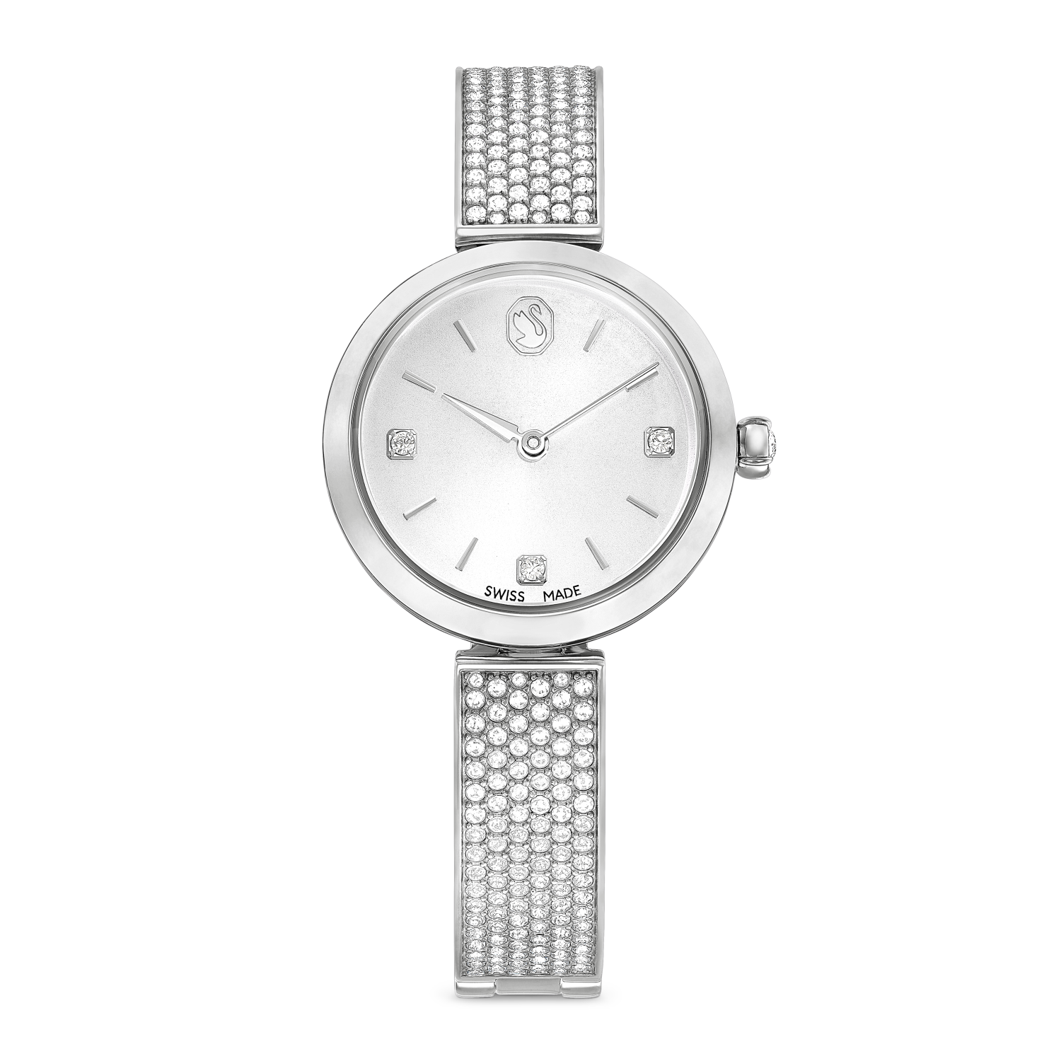 Swarovski - Orologio Illumina, Fabbricato in Svizzera, Bracciale di metallo, Tono argentato, Acciaio inossidabile Ref. 5671205 - SWAROVSKI