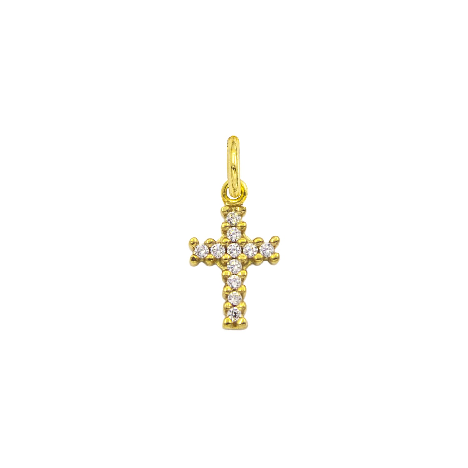 Charm Croce in Oro 9 Kt e Zirconi  Ref. A0147G9 - FACCO