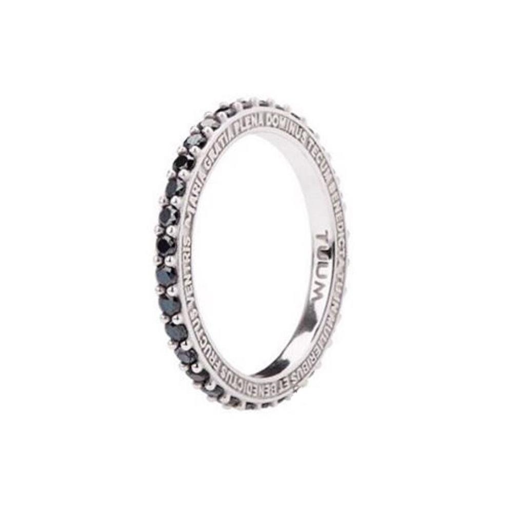 Anello TUUM - Tuamlux Argento Brunito con Spinelli Neri Mis. 27 Ref. TLUX009SA00-20 - TUUM