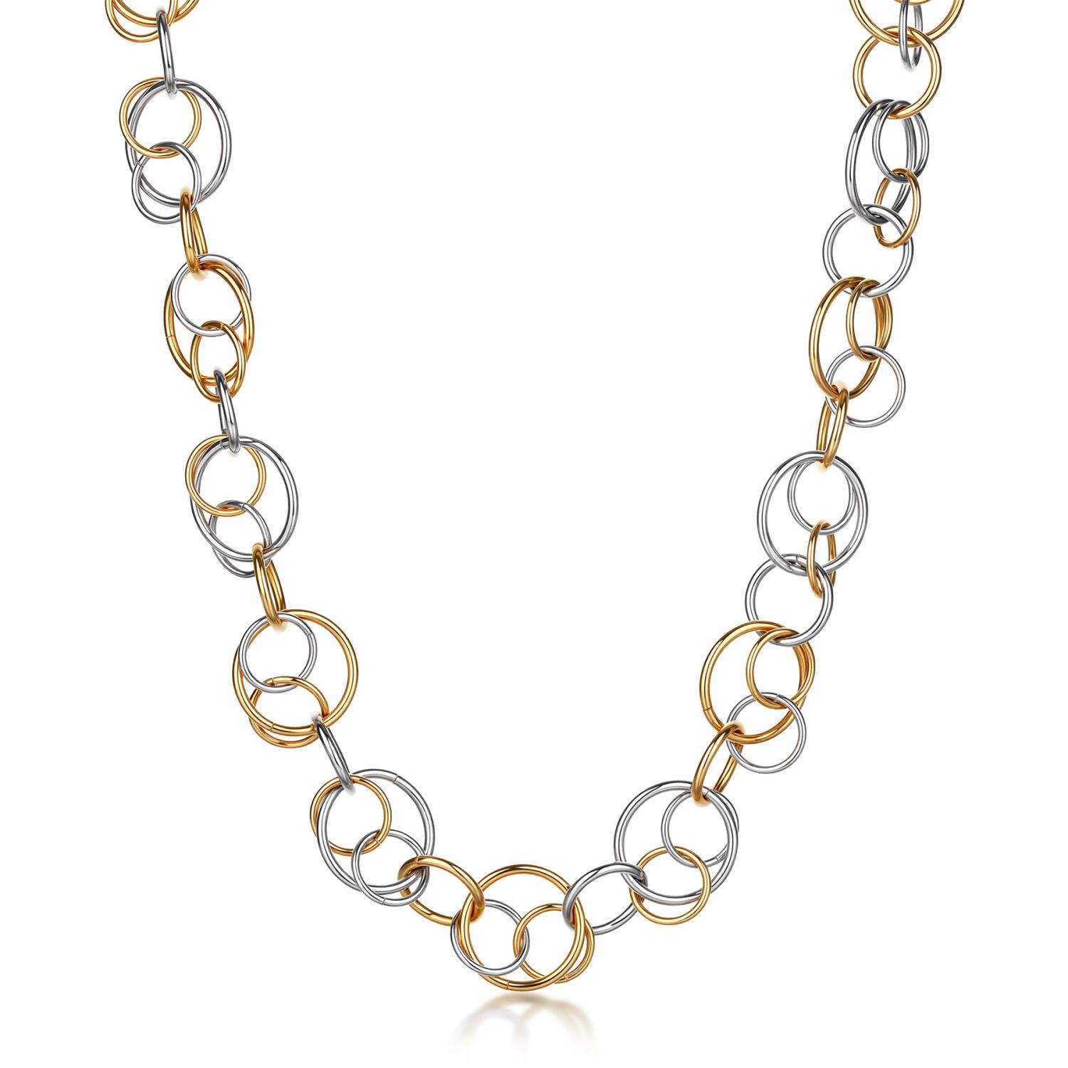 Brosway - Collana AURA in acciaio 316L, finitura pvd colore oro, con cerchi intersecati Ref. BAU05 - BROSWAY