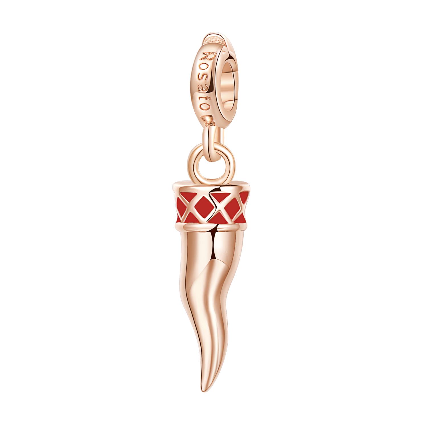 Rosato - Charm STORIE arg. 925/1000 galvanica rosa cornetto Ref. RZ008 - ROSATO