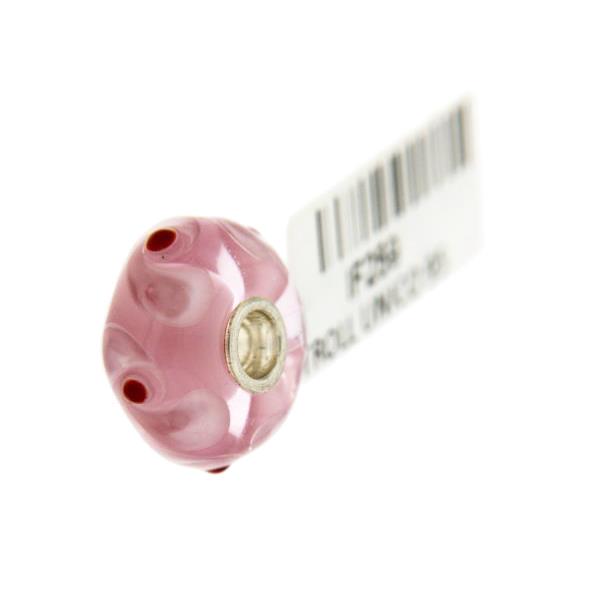 Trollbeads Unico in Vetro - OOAK Original Trollbeads Rosa pois rossi Rif. UNICO 95 - TROLLBEADS