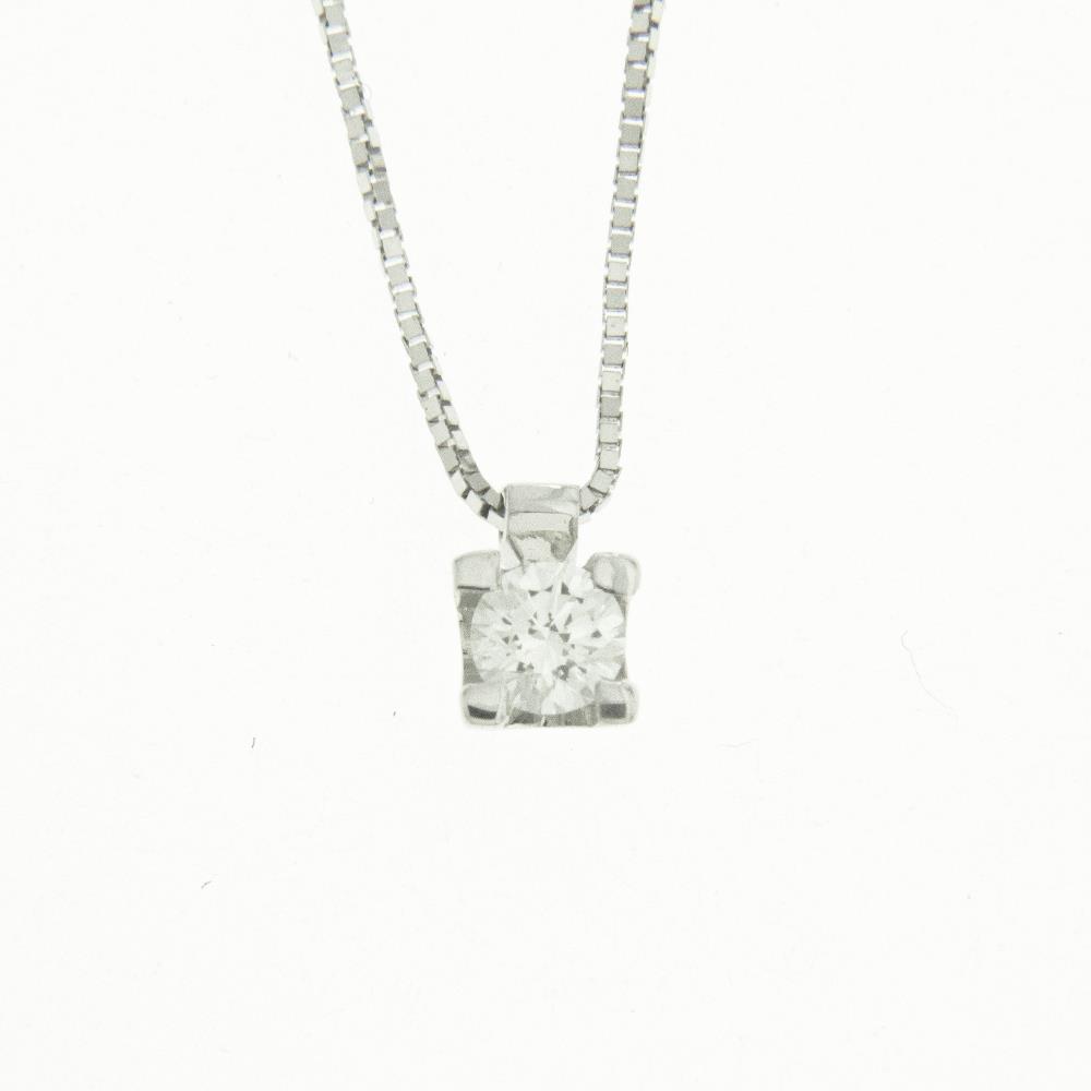 Girocollo Punto Luce con Diamanti Bianchi ct. 0,09 Ref. IR899 - FIDELA