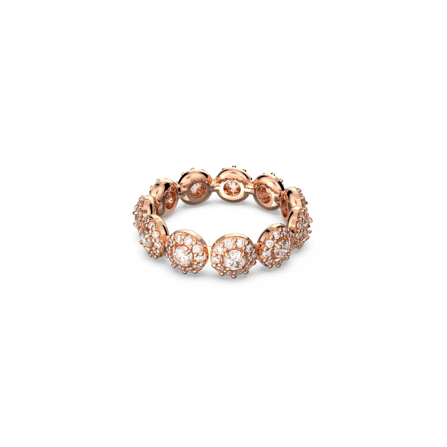 Swarovski - Anello Constella, Taglio tondo, Pavé, Bianco, Placcato color oro rosa Ref. 5642615 - SWAROVSKI