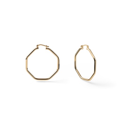 UNOAERRE - Orecchini a cerchio ottagonale dorati in Bronzo Ref. 2752 - UNOAERRE