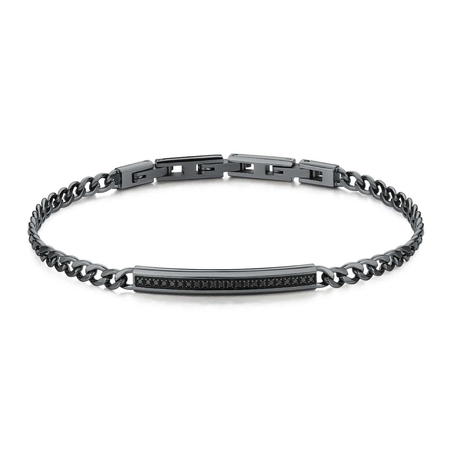 Brosway - Bracciale INK in acciaio e pvd gun e cubic zirconia black Ref. BIK119 - BROSWAY